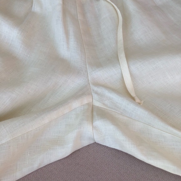 Central Falls Made USA Linen Light Ivory Set Of Buttoned Jacket & Capri Pants M - Picture 11 of 15